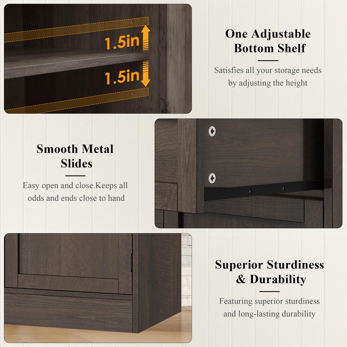 HOSTACK 71“ Tall Kitchen Pantry Storage Cabinet, Modern Kitchen Hutch Bar Cabinet with Microwave Stand, Wood Buffet Sideboard with Hutch, Cupboard with Drawers, Shelves for Dining Room, Dark Brown HOSTACK