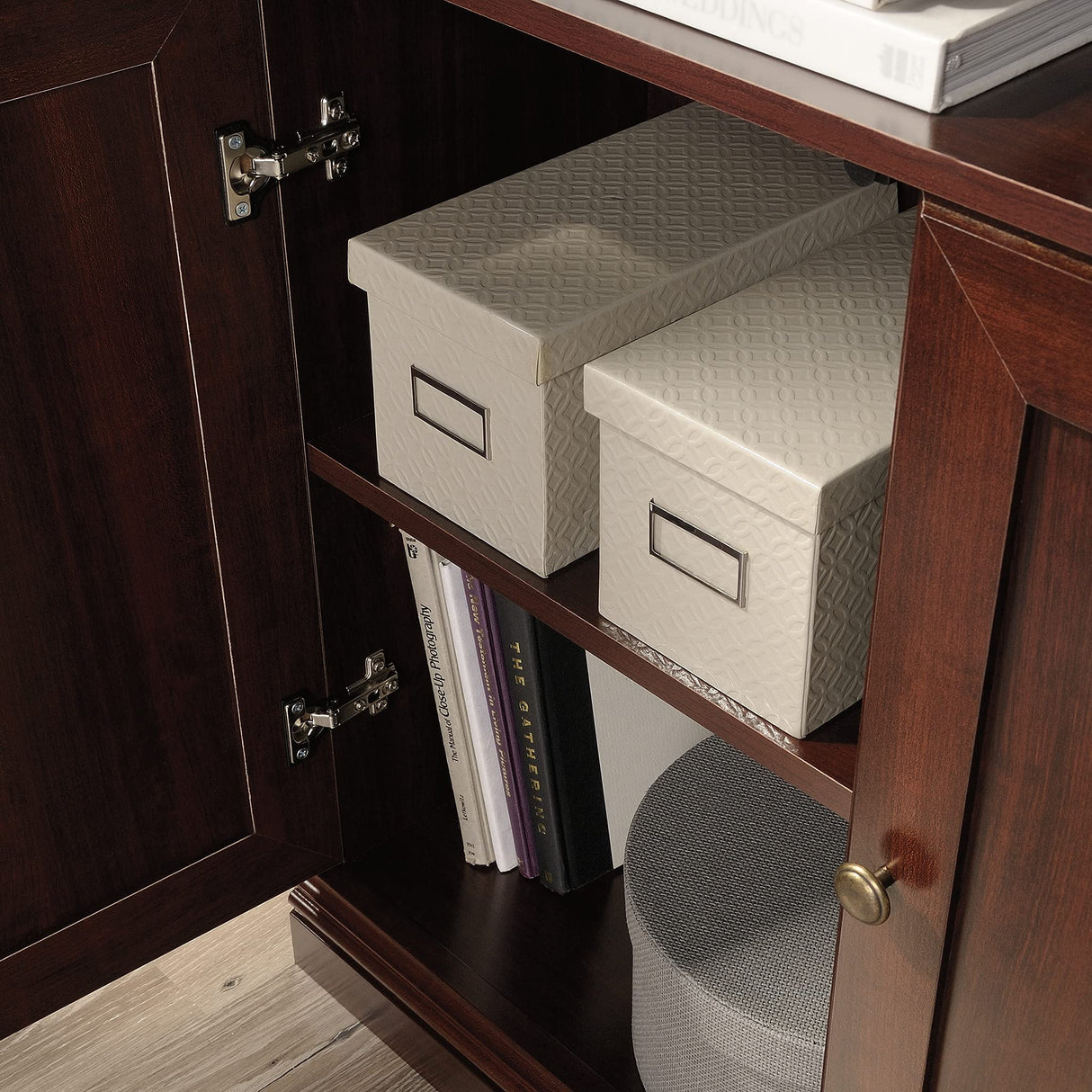 Sauder Select Cherry Storage Bookcase with Adjustable Shelves and Doors Sauder