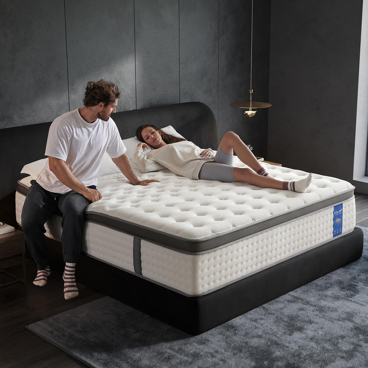King Mattress,14 Inch King Size Mattresses in a Box,Memory Foam Hybrid Mattress , Individual Pocket Spring for Motion Isolation &Zoned Support & Pressure Relief,Medium Firm (King, 14, Inches) KOULABR Z