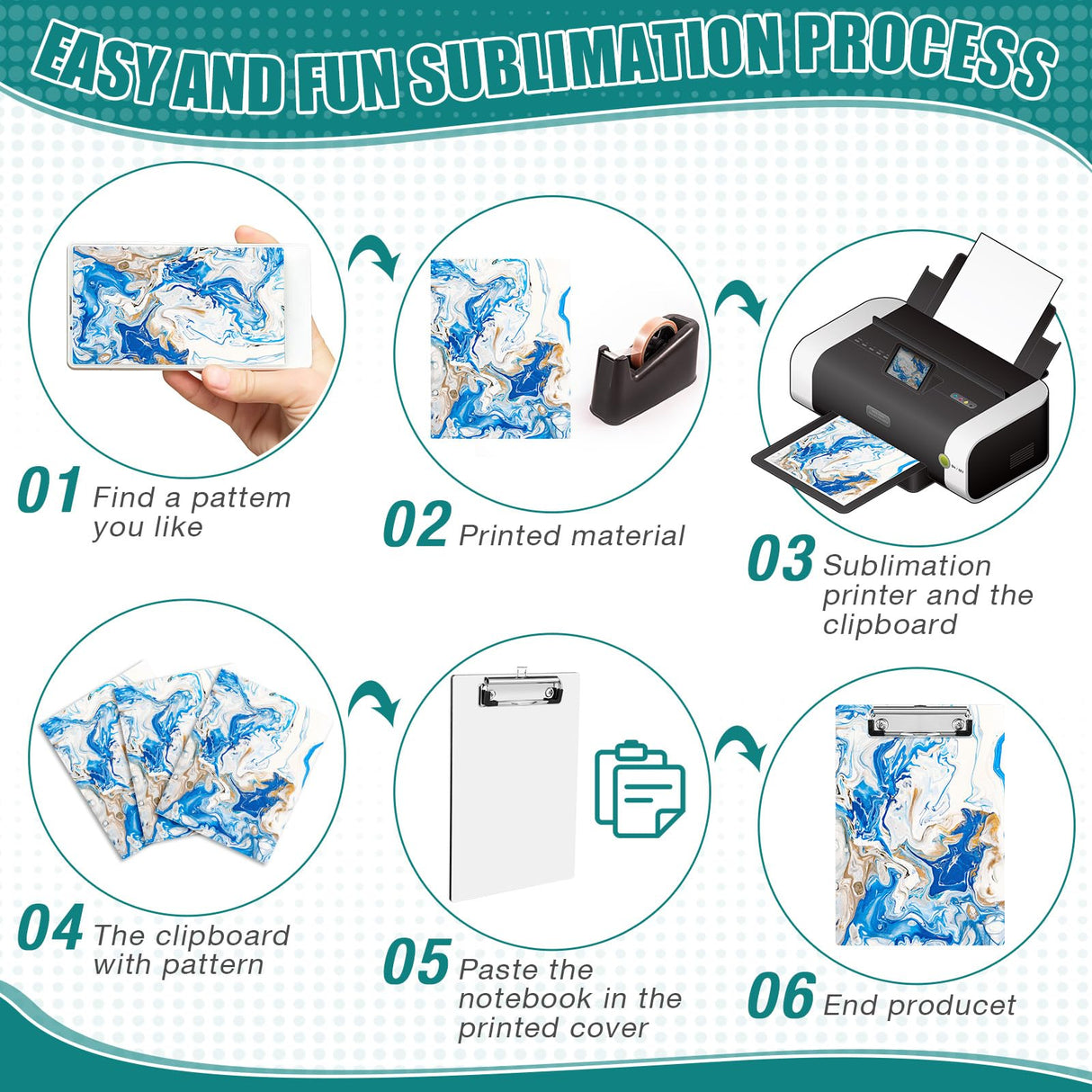 Seajan 4 Pcs Sublimation Clipboard Blank White Clipboard File Standard A5 Letter Size Clipboard with Low Profile Clip Thermal Transfer Office Clipboard for Nurses Students Teachers Lawyers Staff Seajan