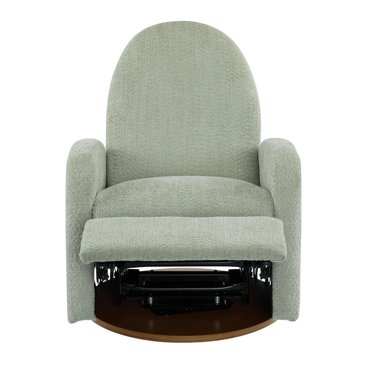 Christopher Knight Home Sidney Boucle Fabric Upholstered 360° Swivel Chair, Push-Back Recliner, Solid Wood Glider Recliner with Rotation, Living Room Lounge Chair, Adjustable Backrest, Greyish Green Christopher Knight Home