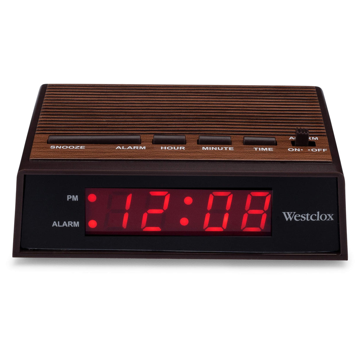 Westclox Retro Wood Style Easy To Read Super Bright Small Night Table Ascending Alarm Clock 22690. Westclox