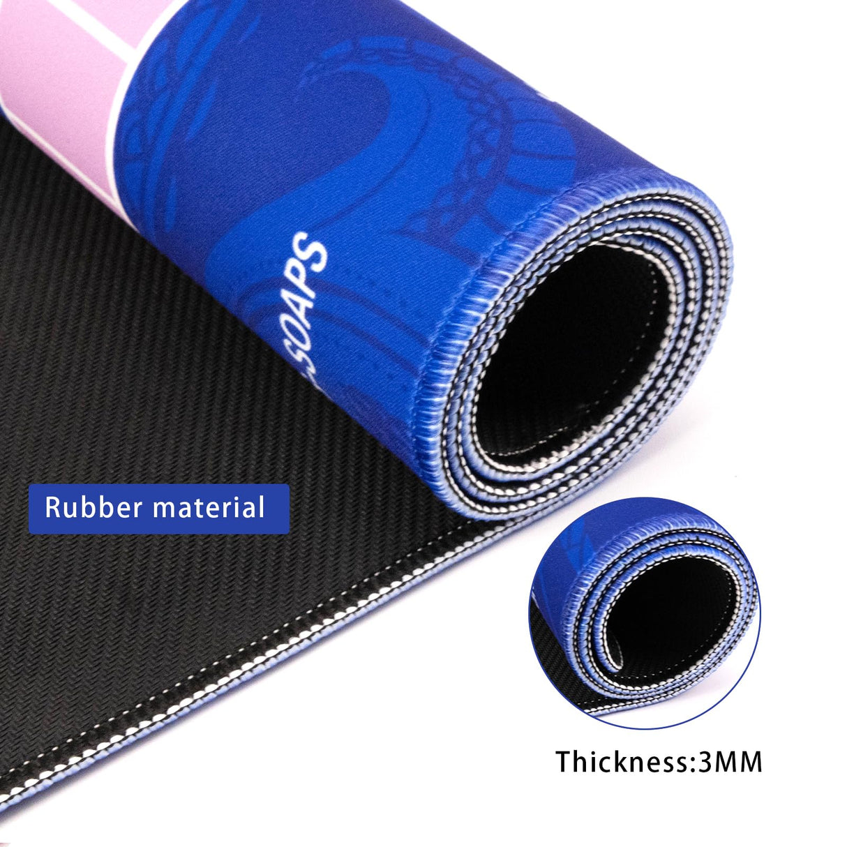 2F22E Mahjong Mat - Non-Slip Noise Reduction Gaming Mat 32.4x32.4 Inch for Mahjong/Poker/Board Games/Card Games/Dominoes (Blue) 2F22E