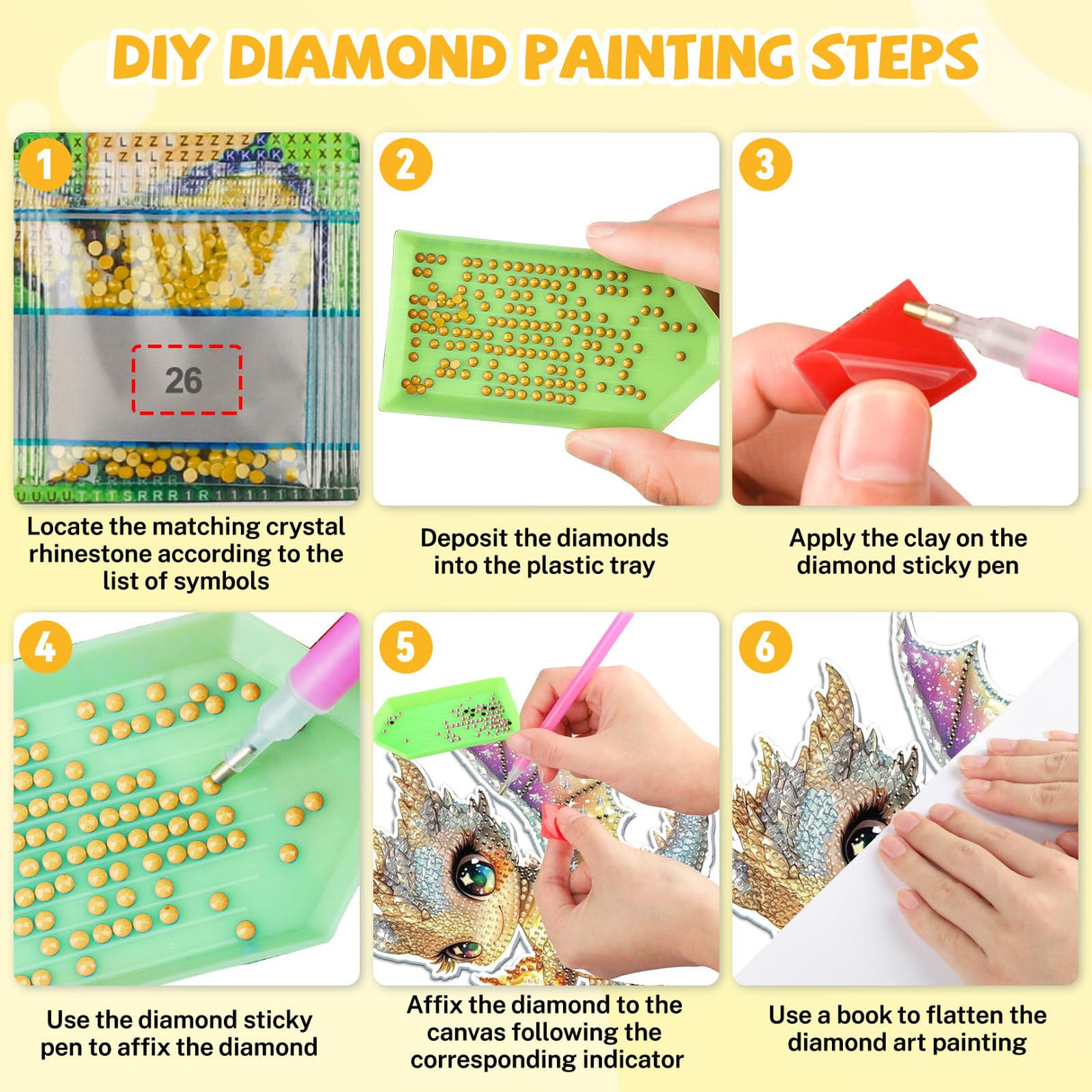 Bowetile Dragon Diamond Art Hanging Kits for Adults Kids, 5D Special Shape Diamond Painting Window Pendant Kits, Gem Art Suncatchers Painting Ornament for Home Garden Wall Decor Bowetile