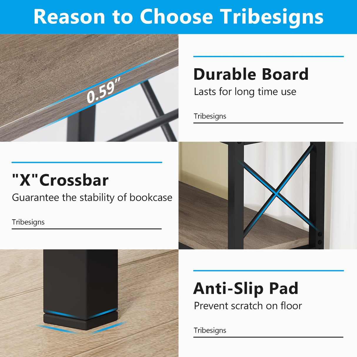 Tribesigns 7-Shelf Corner Bookshelf,Large Modern Corner Bookcase, 7-Tier Tall Corner Shelf Storage Display Rack with Metal Frame for Living Room Home Office (Grey) Tribesigns