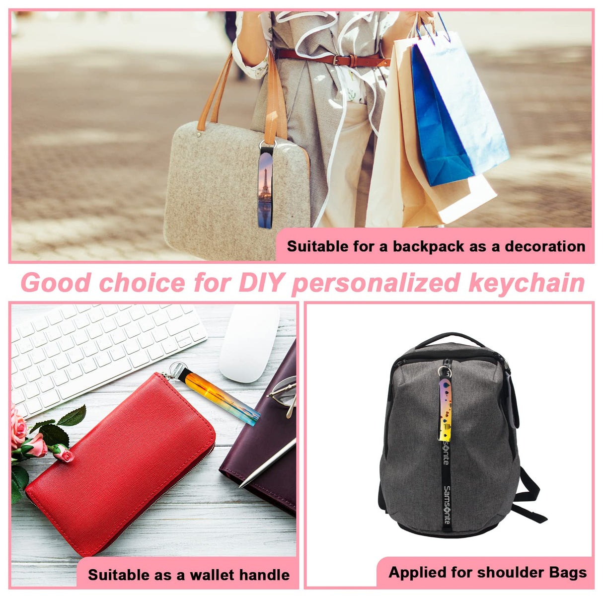 Pletpet 10 Pcs Sublimation Wristlet Keychain Blank, Winspeed DIY Neoprene Wristlet Keychain Lanyard, Key Blanks for Women DIY Crafts (White), Wrist size Pletpet