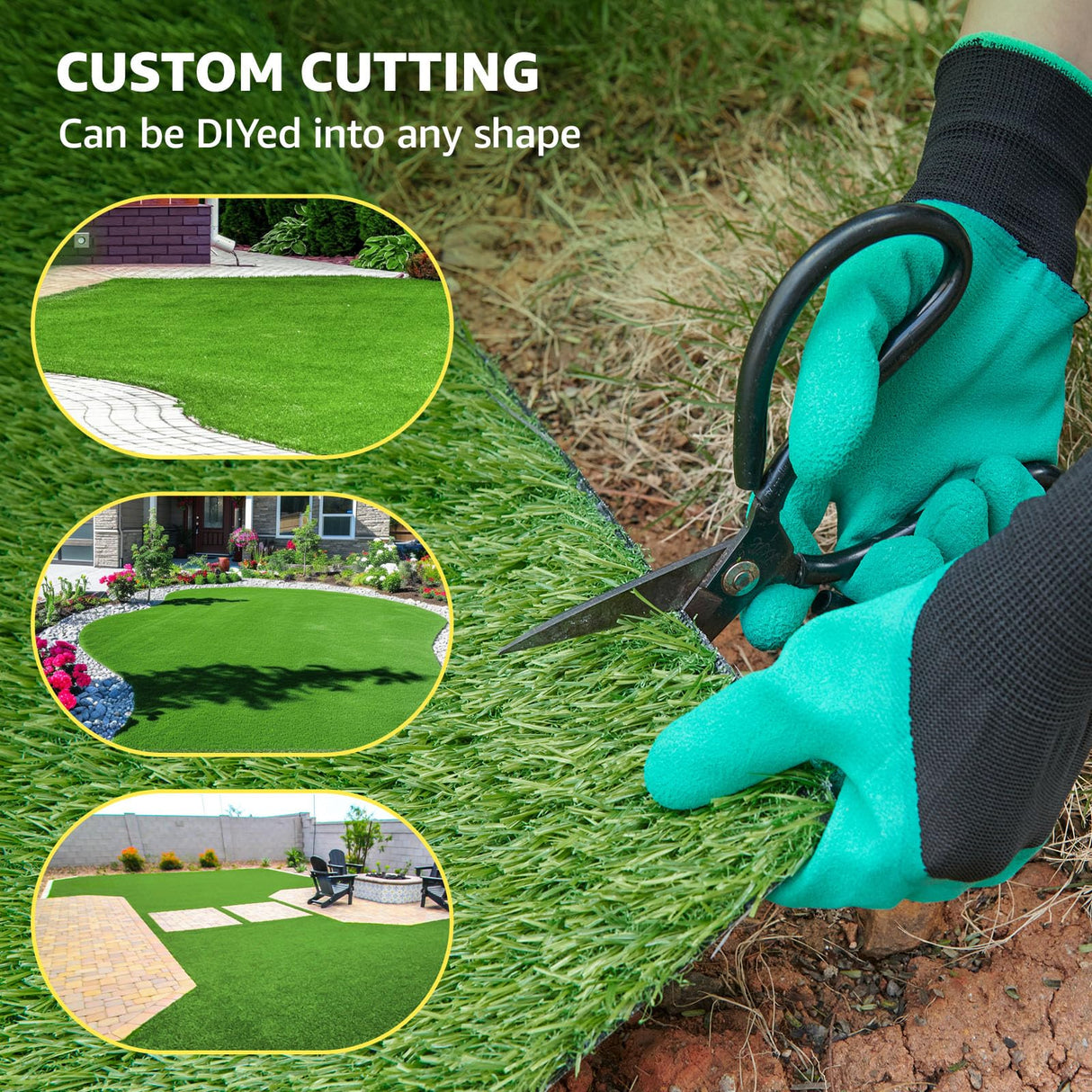 LOOBANI Synthetic Artificial Turf Roll, Artificial Grass for Dog Potty with Drainage Holes, Fake Grass Rug for Garden Landscape Balcony Patio Backyard Decoration (4 Feet x 6 Feet) LOOBANI