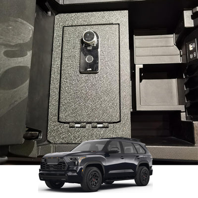 Center Console Safe Vault - KEREN Console Gun Safe Box Compatible with Toyota Tundra 2022-2025 and Toyota Sequoia 2023-2025, with Superior Fingerprint Lock