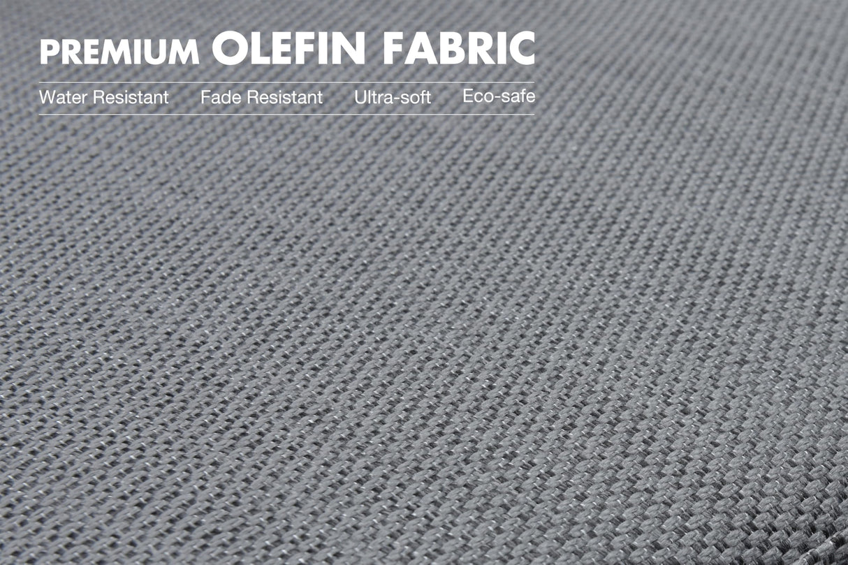 PURPLE LEAF Patio Furniture Set 6 Pieces Patio Seating Sofas with Ottoman Aluminum Furniture Outdoor Couch Sectional Set with Cushions Patio Conversation Sets Gray PURPLE LEAF