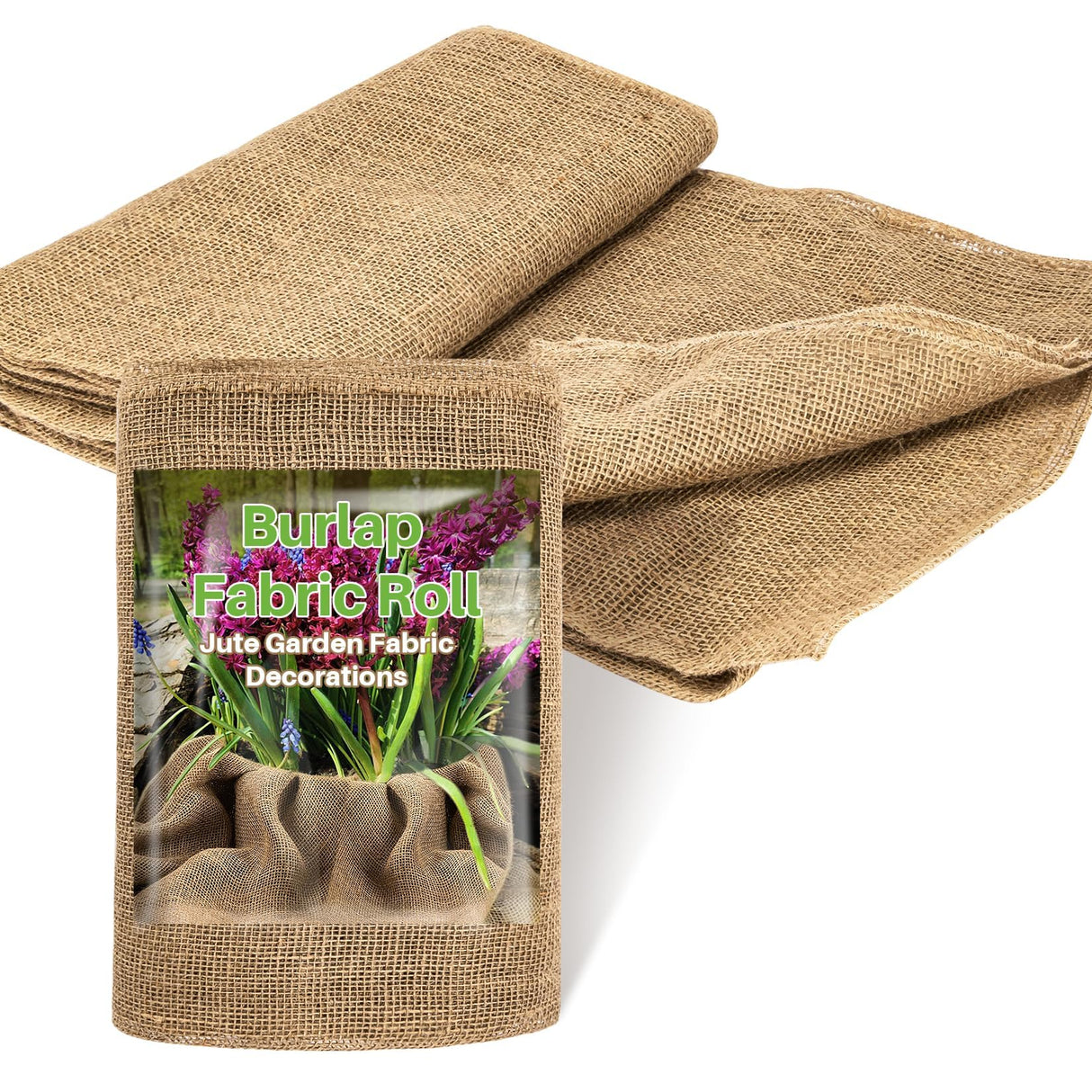 RAINFLOW 13 Ftx19.7 Burlap Roll - Garden Burlap Fabric Roll Burlap Boho Wedding Decor Jute Outdoor Fabric Weed Barrier Burlap Tree Trunk Wrap Farmhouse Table Decor for Crafts Gardening RAINFLOW