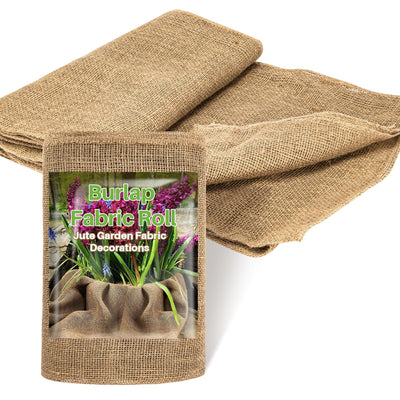 RAINFLOW 13 Ftx19.7 Burlap Roll - Garden Burlap Fabric Roll Burlap Boho Wedding Decor Jute Outdoor Fabric Weed Barrier Burlap Tree Trunk Wrap Farmhouse Table Decor for Crafts Gardening