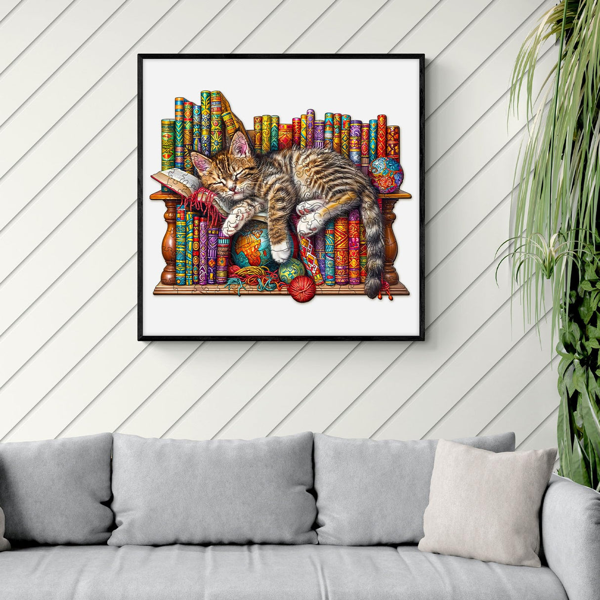 Wooden Puzzles for Adults, Cat Puzzles with Unique Animal Shapes, Wooden Jigsaw Puzzles with Wood Puzzle Box, Birthday Gifts for Women Men, Wood Adult Puzzles (L-13.4 * 10.8in 280pcs) NABYSHOP