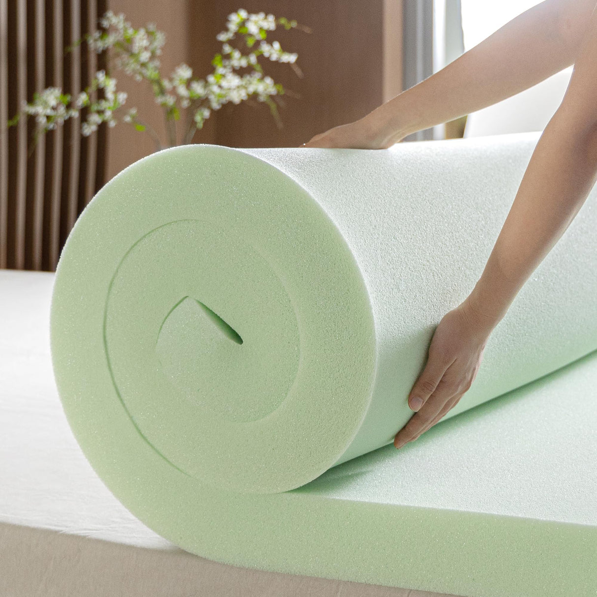 ZINUS 3 Inch Green Tea Memory Foam Mattress Topper, Smaller, More Convenient WonderBox Packaging, Pressure-Relieving Layers, CertiPUR-US Certified, Full Zinus
