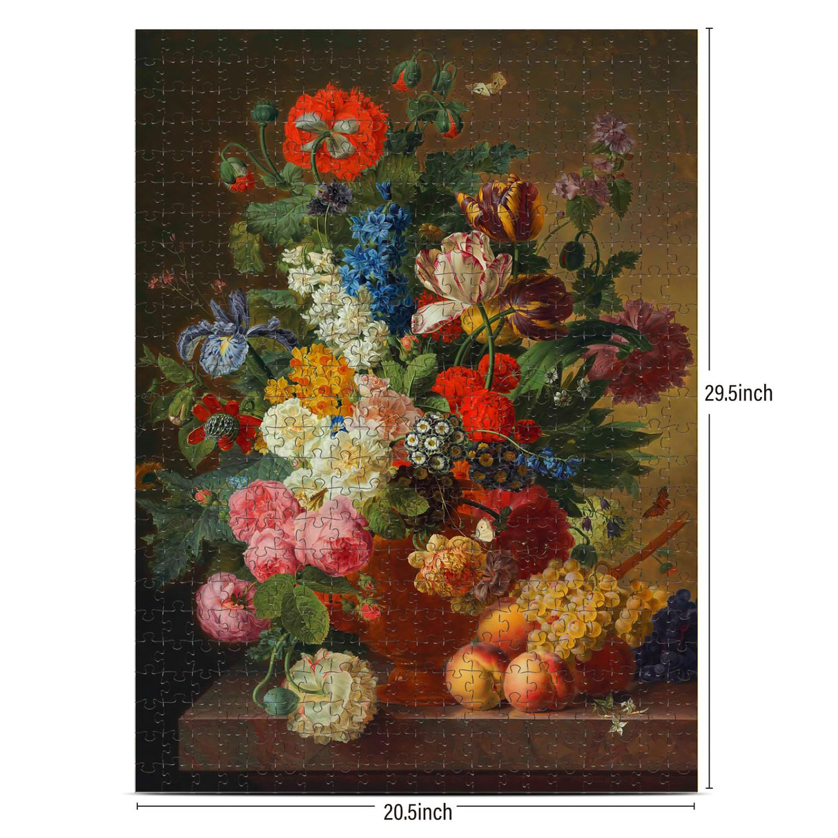 Antelope - 1000 Piece Puzzles for Adults - Vase Flower Grapes Peaches Jigsaw Puzzle 1000 Pieces, Jan Frans Van Dael Officially Licensed, High Resolution, No Dust Classic Artistic Puzzle ANTELOPE