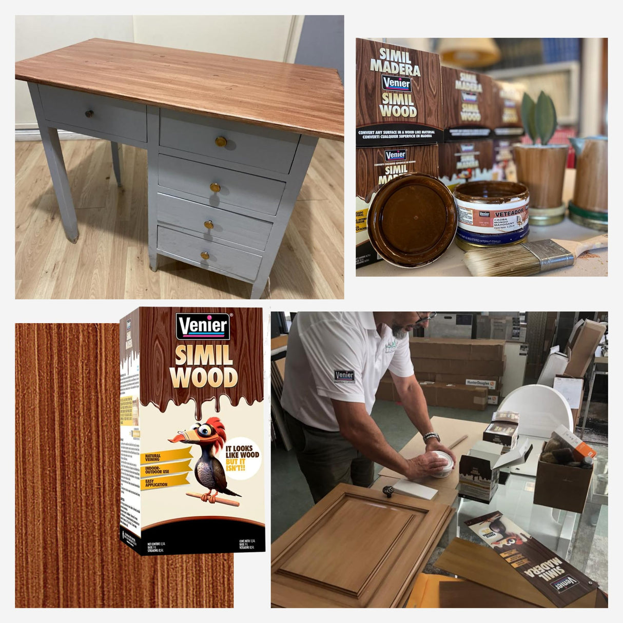 Venier Wood Like Paint Garage Doors (Mahogany) - Wood Look Paint - Furniture Cabinets Metal - Interior Exterior Paint - Liquid Wood (50,76 fl. oz) Venier