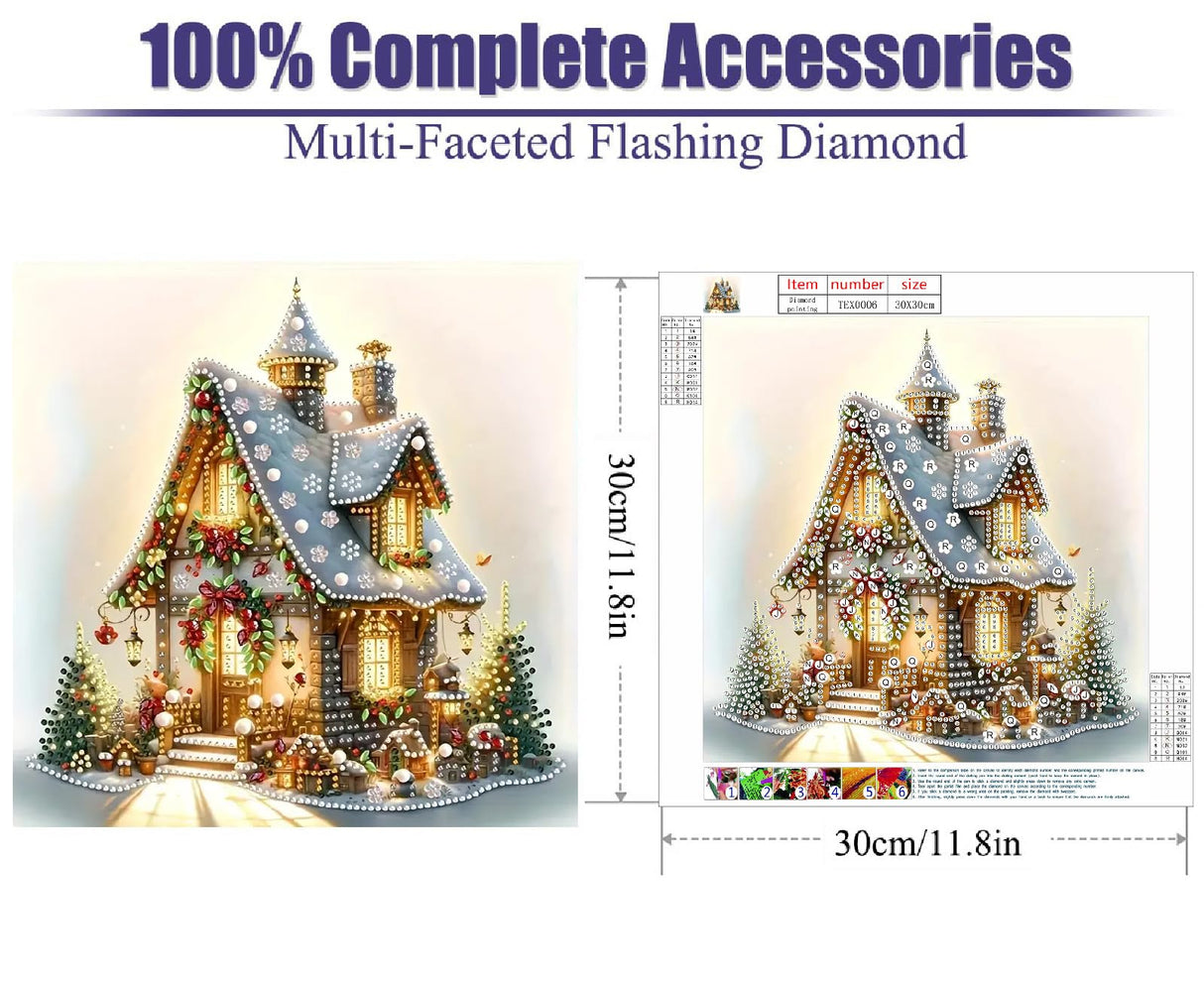 STGLCR Christmas Diamond Art Kits for Adults Beginners, Special Shaped Christmas House Diamond Painting Kits for Adult, 5D DIY Full Drill Diamonds Craft for Adult Gem Arts Gifts, Wall Decor 12" x 12" STGLCR