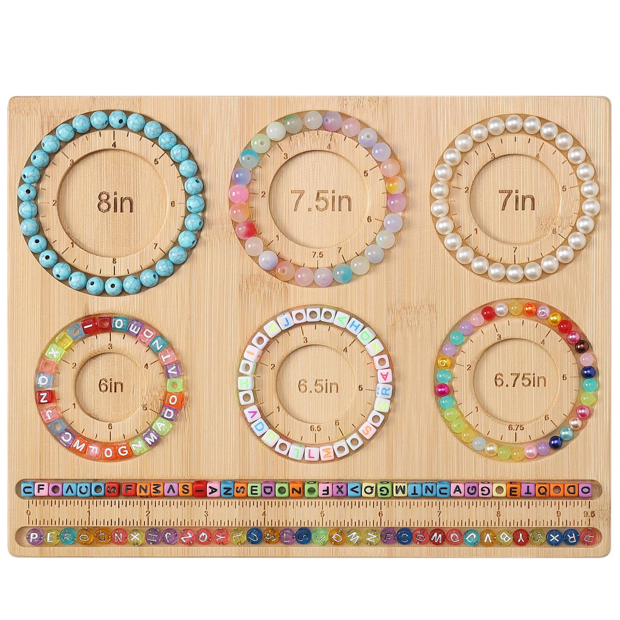 Petoysoso Bead Board for Jewelry Making, Bamboo Beading Board for Jewelry Bracelet Making, DIY Bracelet Bead Board Petoysoso
