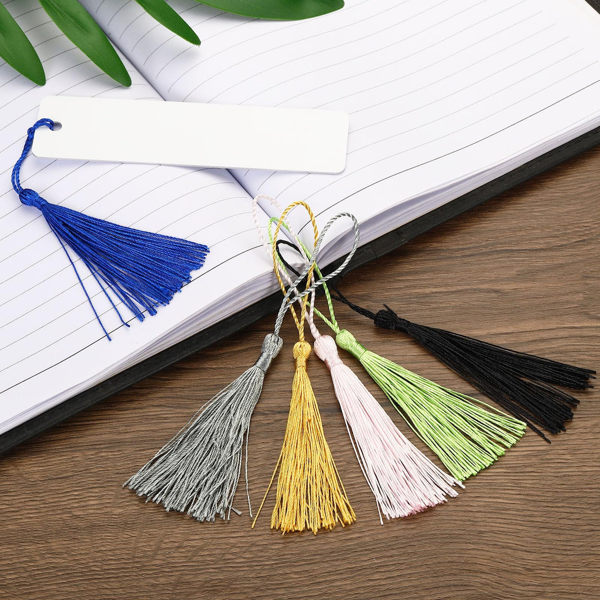 PATIKIL 4.72" x 1.3" Blank Metal Bookmark, 10 Pack Heat Transfer Rectangle Book Marks Page Markers Tassel for Women Book Lover DIY Project Gift, Black PATIKIL