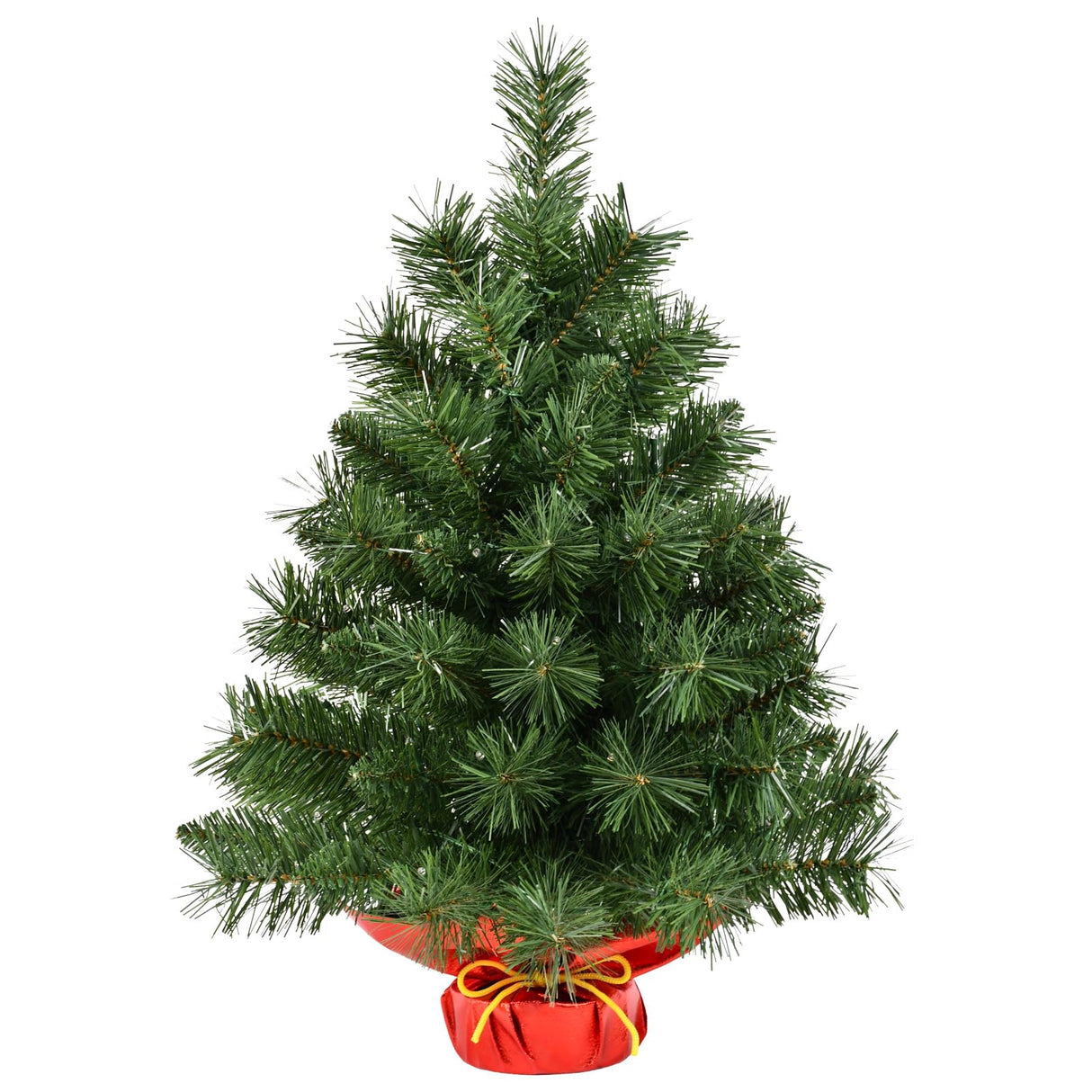 Pre-lit Artificial Mini Christmas Tree | Leeheeyee 2ft Tabletop Christmas Tree with 50 LED Lights, Battery Operated Small Xmas Pine Tree with Burlap Base for Table Desk Home Christmas Decor leeheeyee