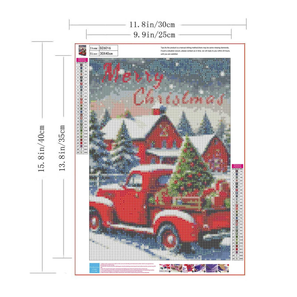 Winter Red Truck Diamond Art Kits for Adults,Merry Christmas Diamond Painting Kits for Beginners,DIY 5D Round Full Drill Diamond Dots Paintings Picture Arts Craft for Home Decor 12 x 16inch ZHUDENGXJL