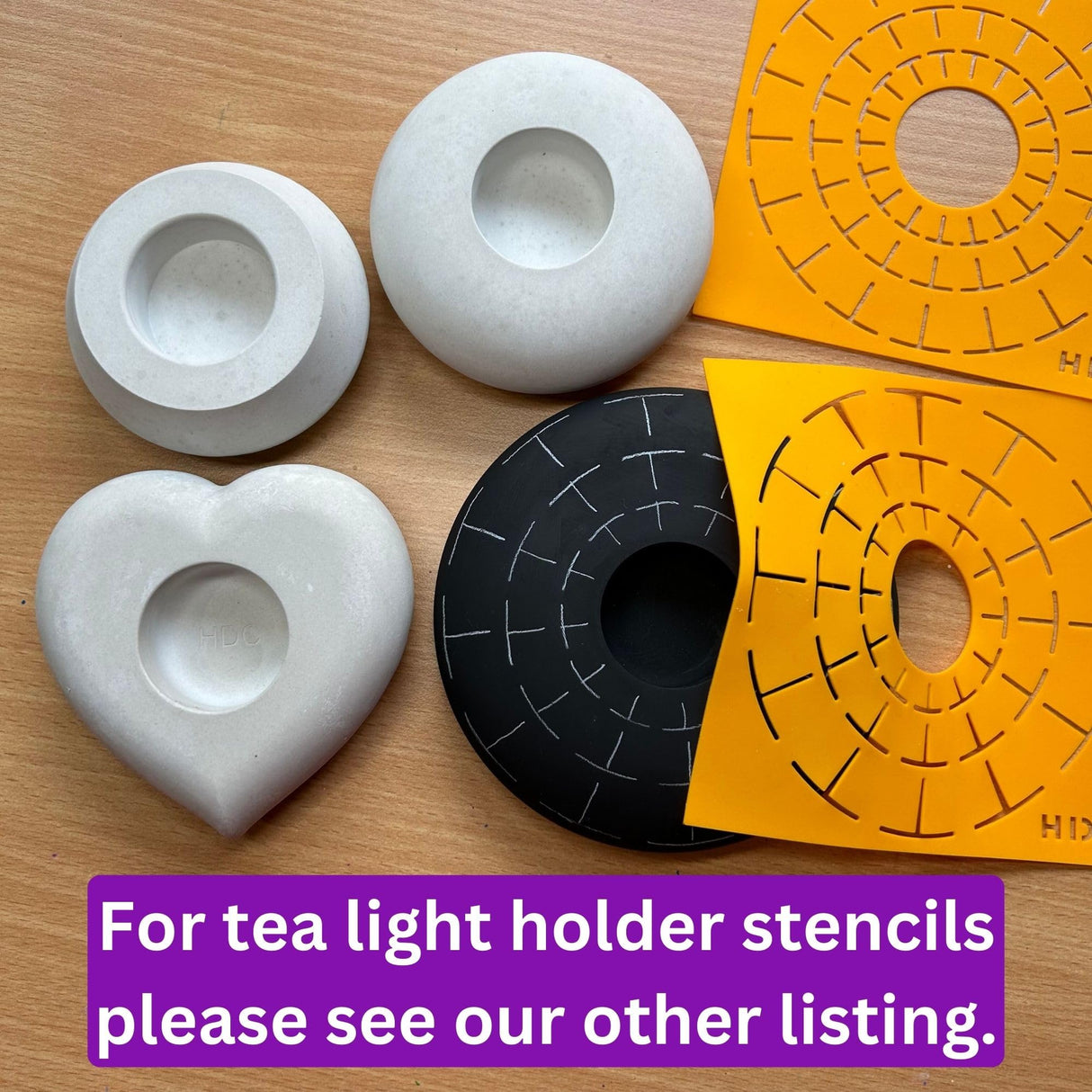 Tea Light Candle Holder Silicone Mold - by Happy Dotting Company - Round Shape - Tealight Candle Molds for Cement Casting - DIY & Creative Projects - Dotting and Mandala Art Happy Dotting Company