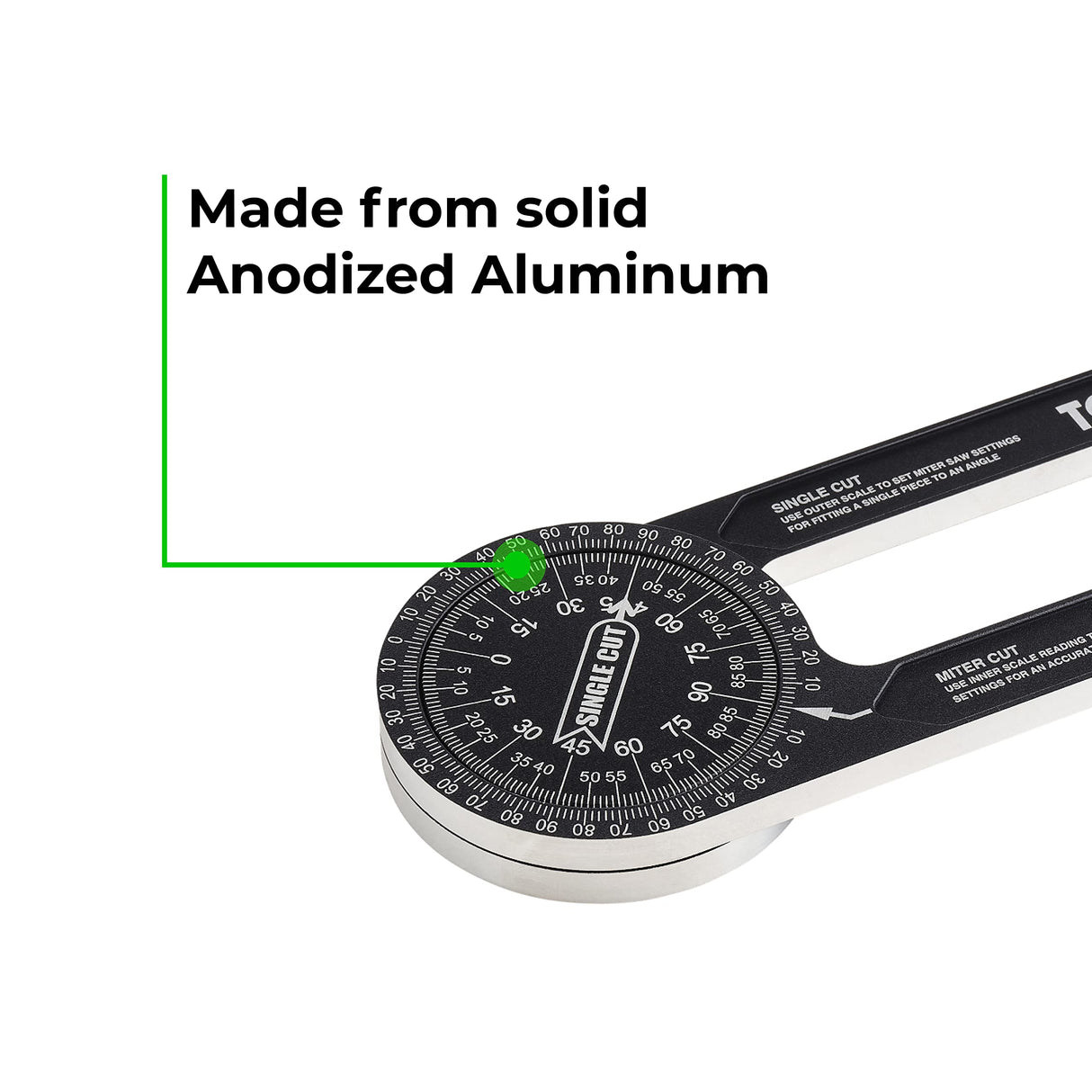 Toolzilla 7-Inch Aluminum Miter Saw Protractor Angle Finder - Measuring Tool with Multiple Scales Features for Woodworking Metalworking and All Building Trade TOOLZILLA