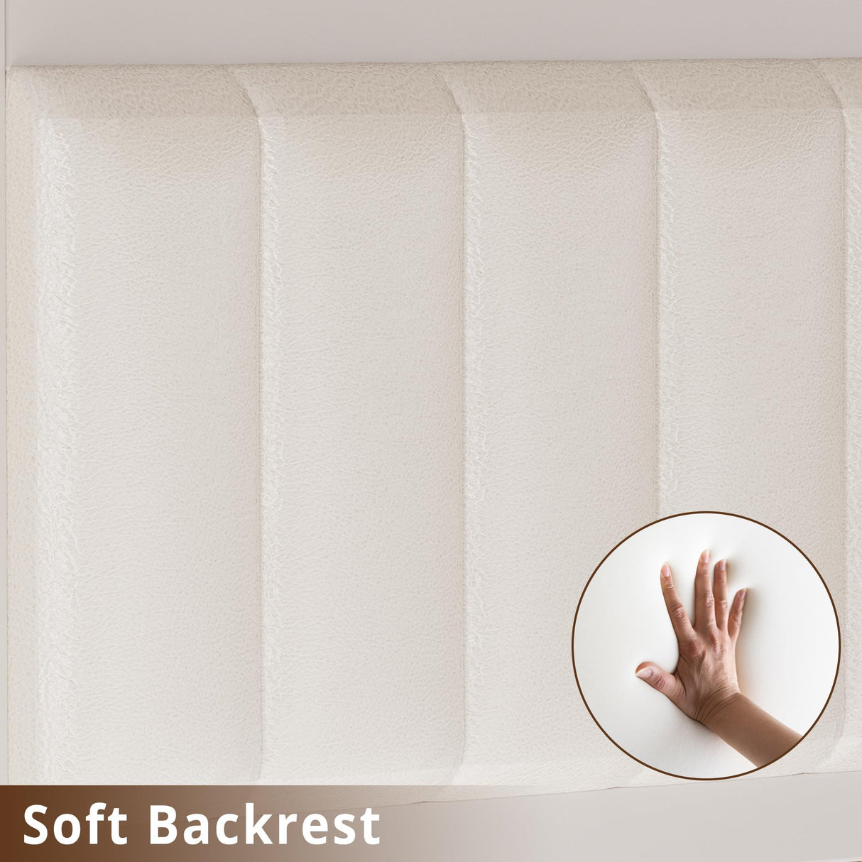 IRONCK Twin Size Daybed with Storage Drawers, Sturdy Metal Bed Frame with X-Shaped Headboard and Charging Station, Upholstered Farmhouse Daybed for Living Room, Bedroom, and Guest Room, White/Walnut IRONCK