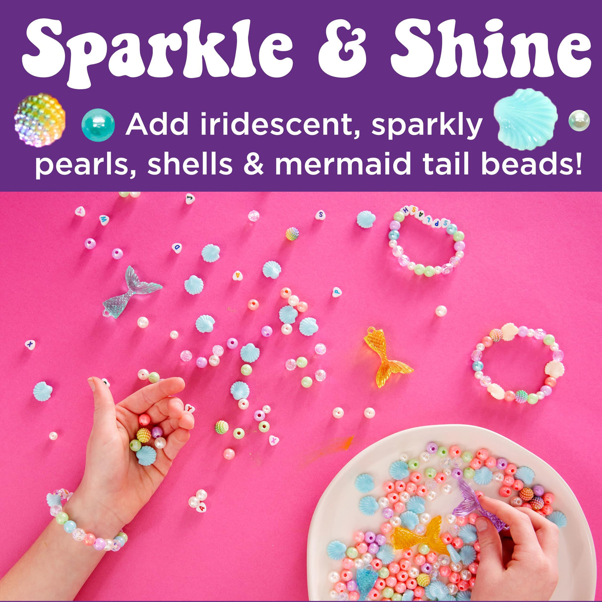 Creativity for Kids Mermaid Bead Jewelry Jar: Create 40+ Friendship Bracelets for Girls, DIY Girls Beads Jewelry Making Kit, Mermaid Gifts, Kids Craft for Ages 6-8+ Creativity for Kids