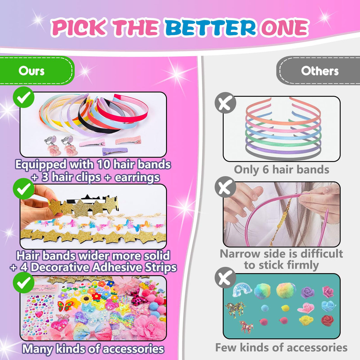 SUYUKI DIY Hair Accessories Kit - Make Your Own Fashion Headbands for Kids 4-12 SUYUKI