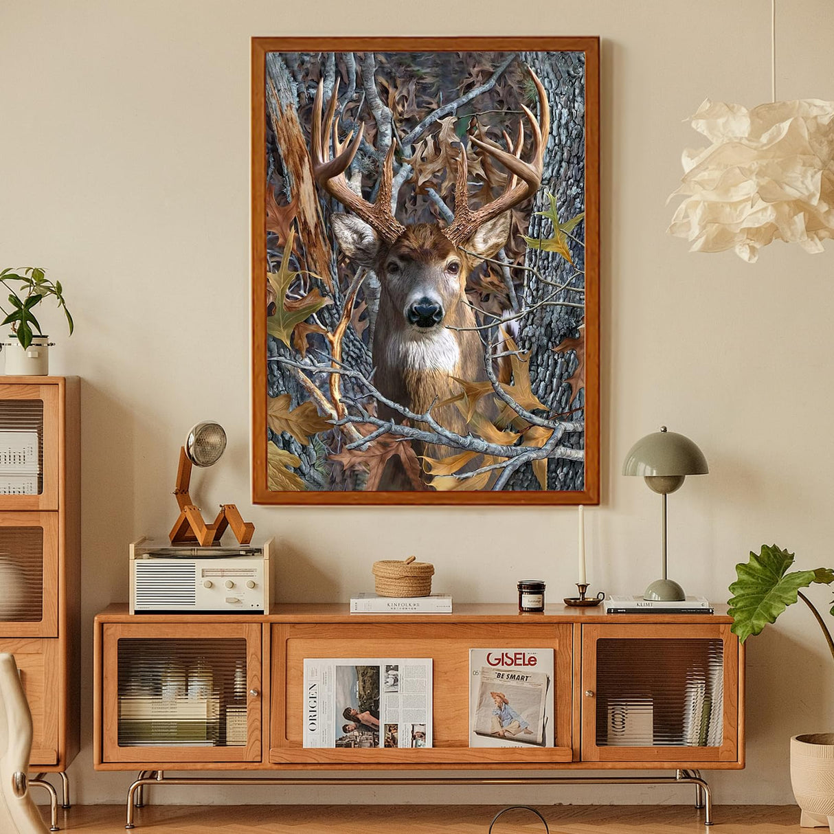 Deer Diamond Art Kits for Adults, Deer Diamond Painting Kits for Adults Beginners, DIY 5D Forest Diamond Painting with Round Gem Art Kits for Gift Home Wall Decor 12x16 Inch Fountor