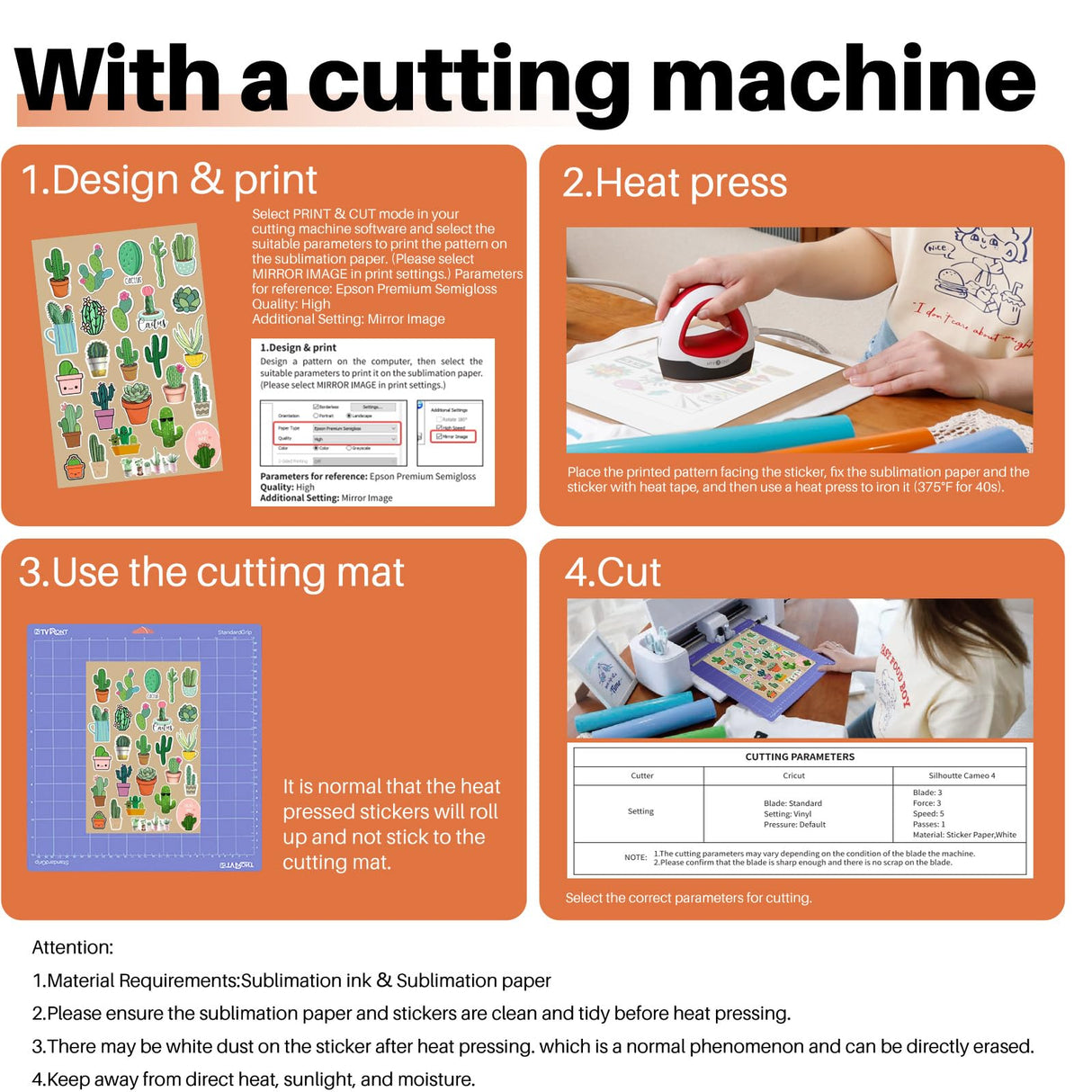 HTVRONT Sublimation Sticker Paper - 20 Pcs Matte White Waterproof Sublimation Stickers HTVRONT