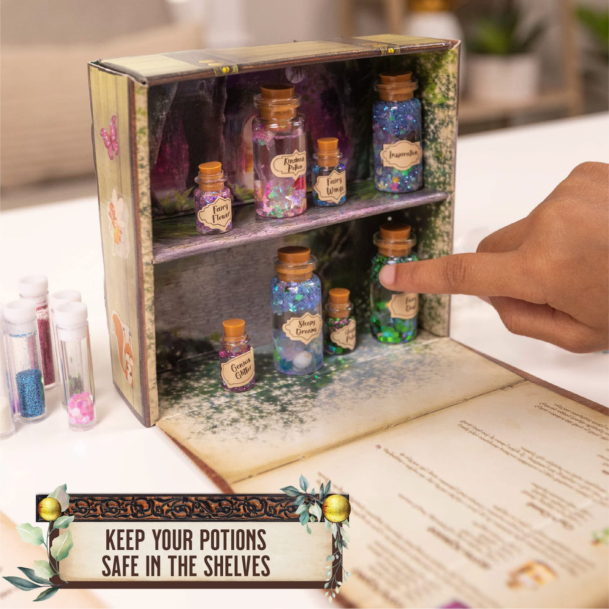 Hapinest Mix Your Own Fairy Potions Kit for Kids, Potion Making Kit Creates 9 Fairy Potions & 1 Bracelet, Fairy Magic Potion Kits for Kids, Toy Fairy Craft for Girls Age 6 7 8-12 Years Old & Up Hapinest