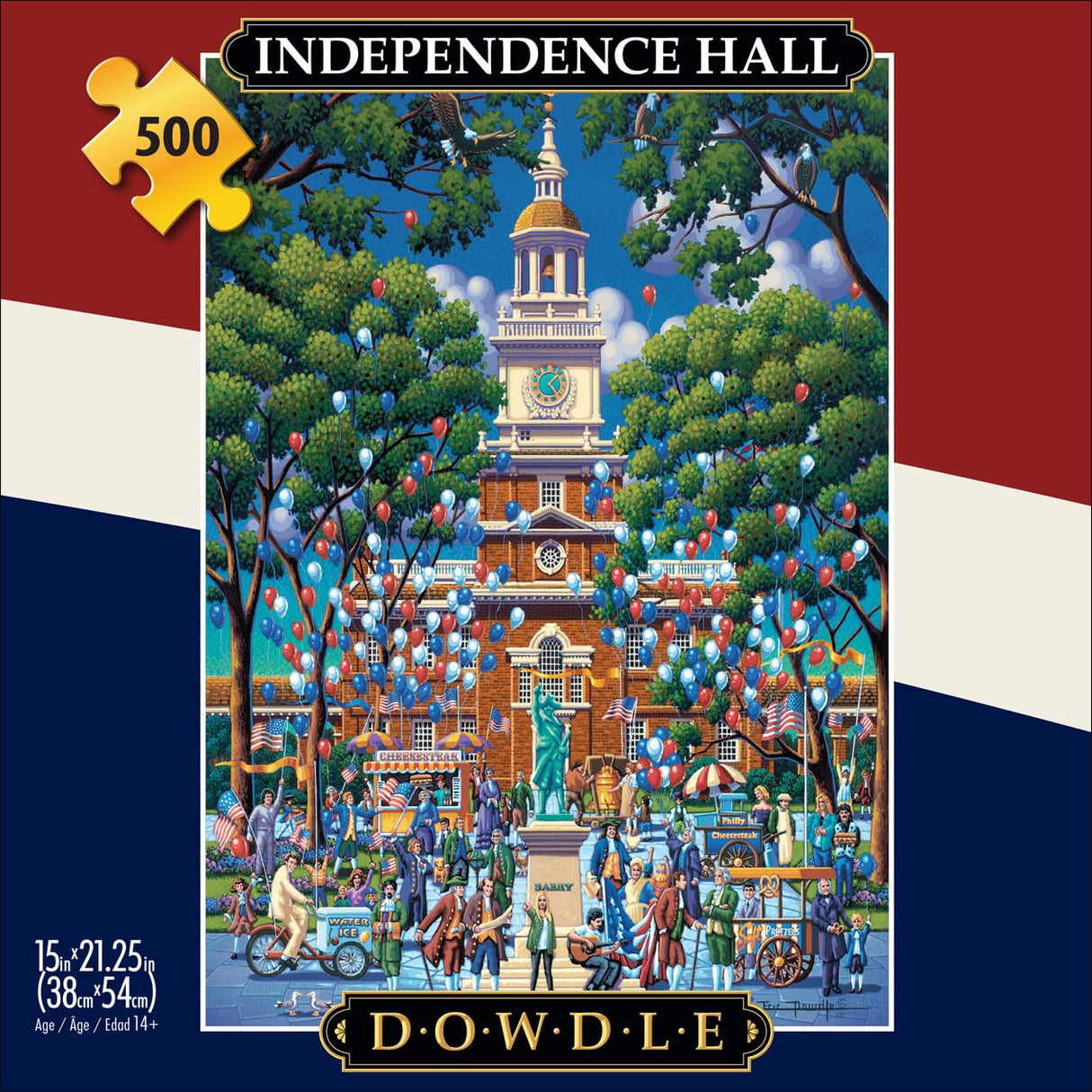 Buffalo Games - Eric Dowdle - Independence Hall - 500 Piece Jigsaw Puzzle for Adults -Challenging Puzzle Perfect for Game Nights - Finished Size is 21.25 x 15.00 Buffalo Games