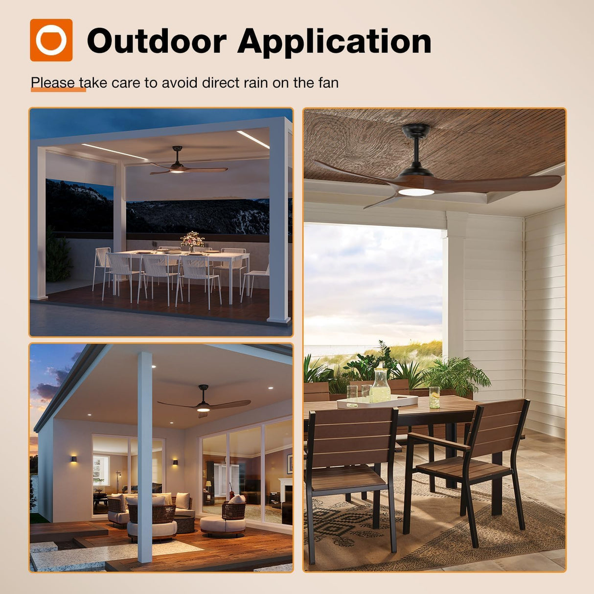 addlon Ceiling Fans with Lights, 60 Inch Indoor/Outdoor Ceiling Fan with Remote Control, Reversible, 3 Wood Blades, 6 Speeds, 3CCT Dimmable, Noiseless, Large Ceiling Fan for Patio, Gazebo, Farmhouse addlon