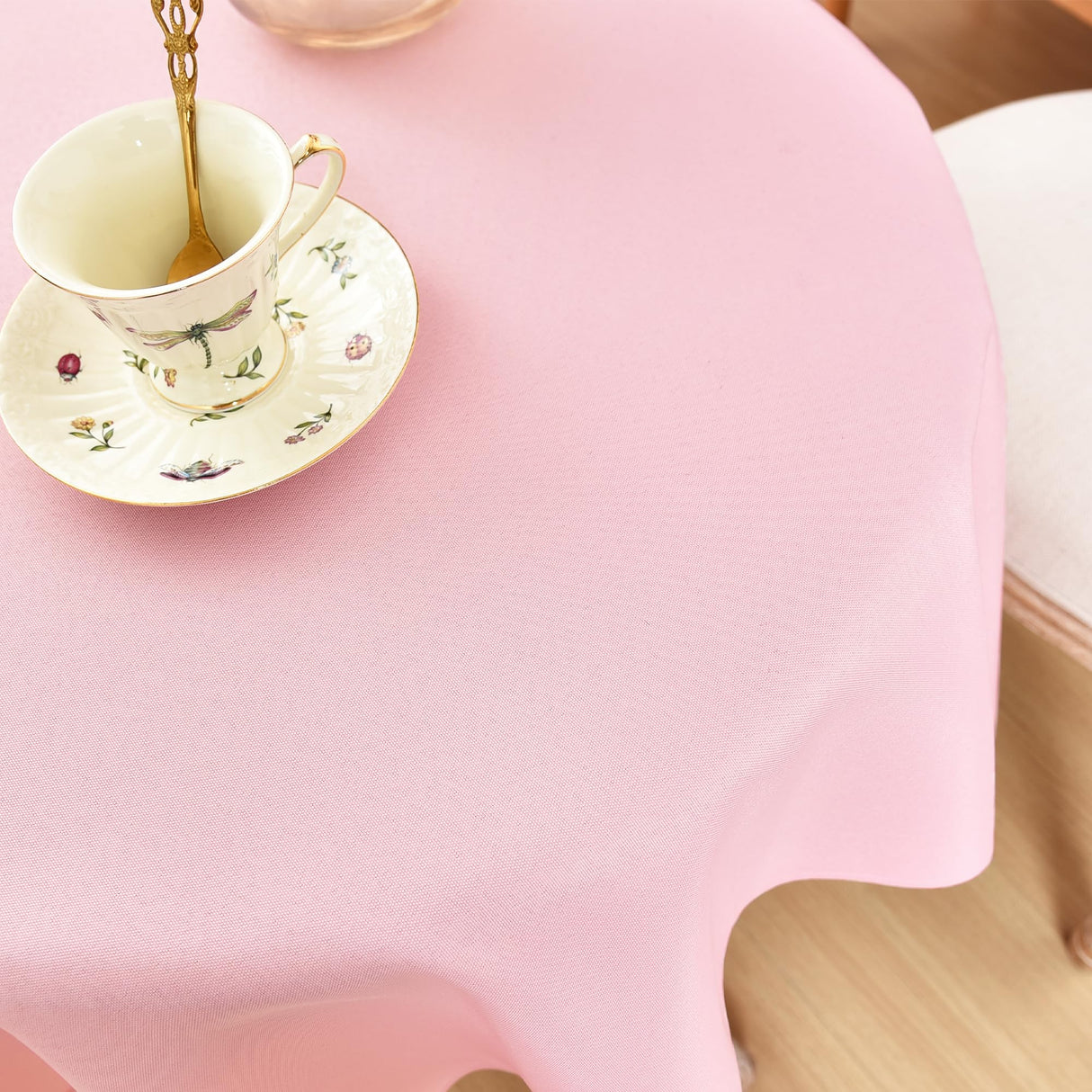 Small Square Tablecloth 36 x 36 Inch Washable Polyester Table Cloth Solid Pink Heavy Duty Fabric Coffee Table Cover for Dining Home Kitchen Party Wedding eeivs