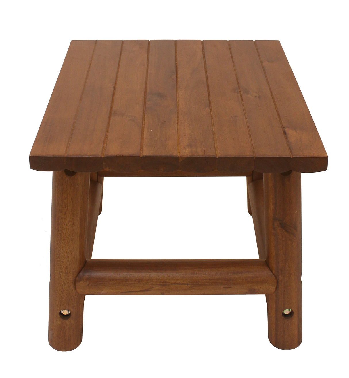 Leigh Country Amber Log Perch Handcrafted Hardwood Acacia Small Rectangular Accent Side End Table for Outdoor, Patio, and Garden, Brown Leigh Country