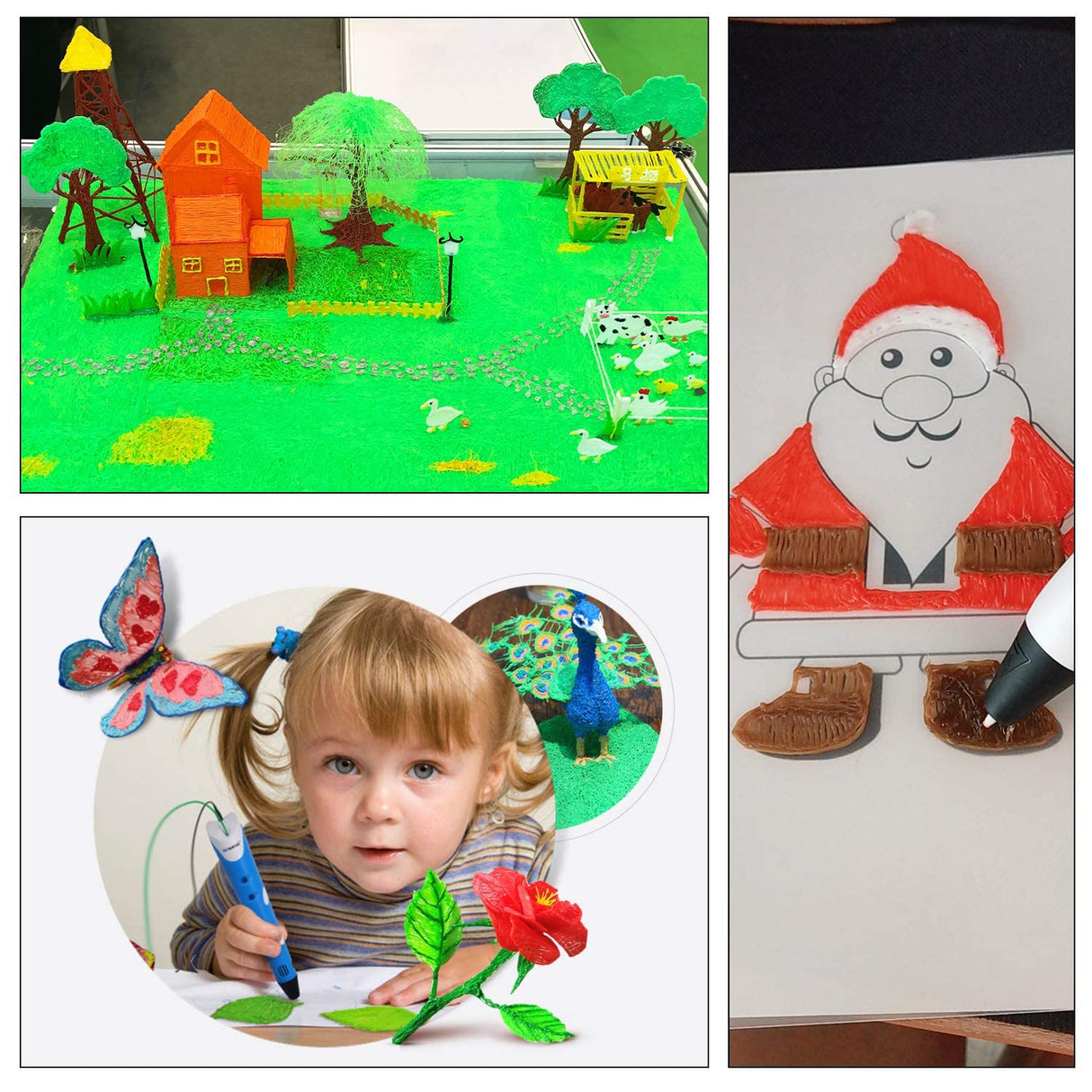 Aozzy 32 Colors 528 Feet 1.75mm PLA 3D Pen Filament Refills for 3D Printing Pen Aozzy