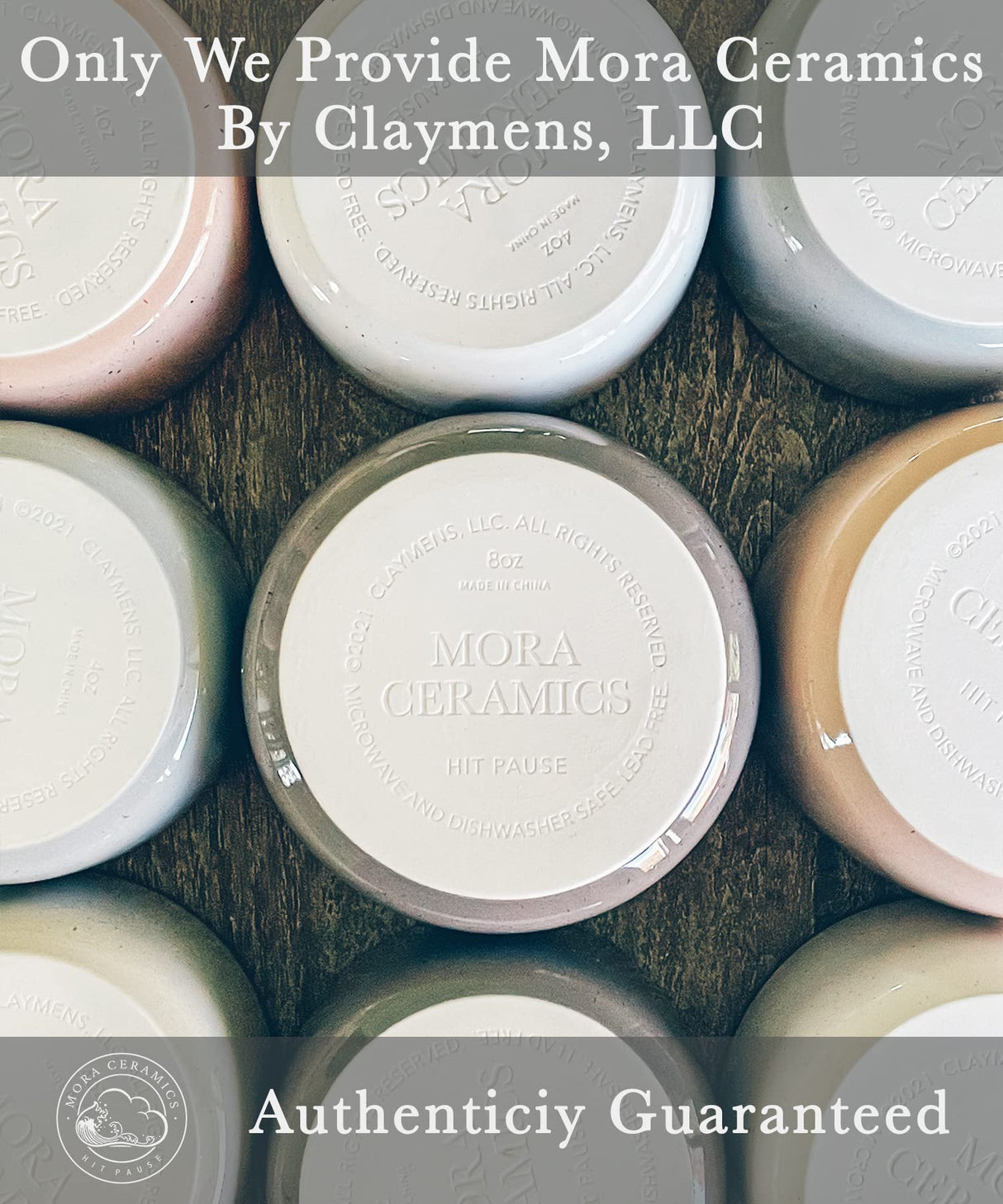 Mora Ceramic Ramekins - 8oz, Set of 6 - Small Oven Safe Baking Dishes/Cups - For Personal Pudding, Creme Brulee, Souffle, Serving Dip, Custard, Ice Cream - Single Mini Bowls - Assorted Neutrals MORA CERAMICS HIT PAUSE