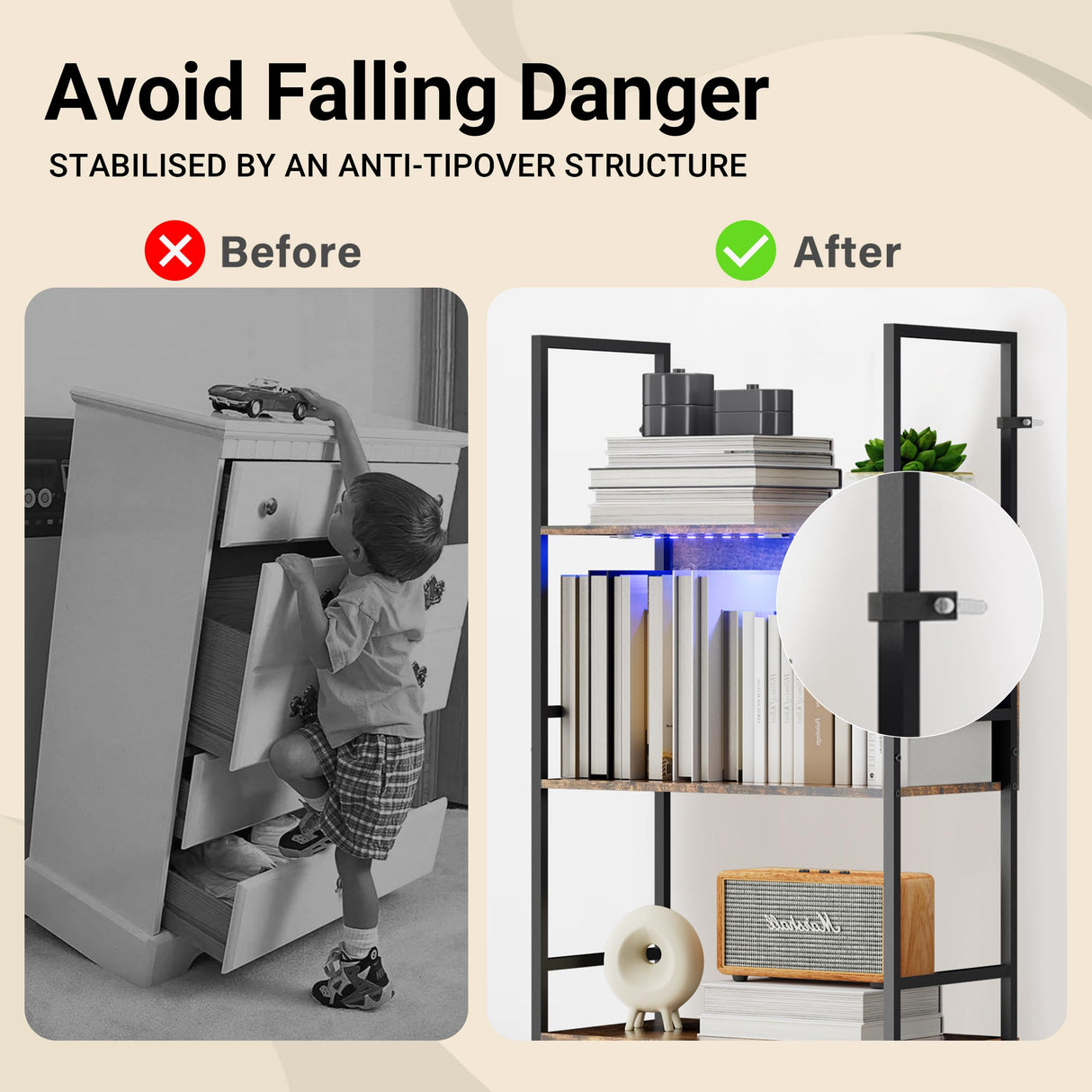 Dunatou 5 Tier Tall LED Book Shelf, 6FT Tall Standing Shelves with RGB Lights, 24'' Wide Lighted Wood Book Shelf 70 Inch Tall, Dimmable Light Up Wooden Bookcase for Bedroom Living Room Office Dunatou