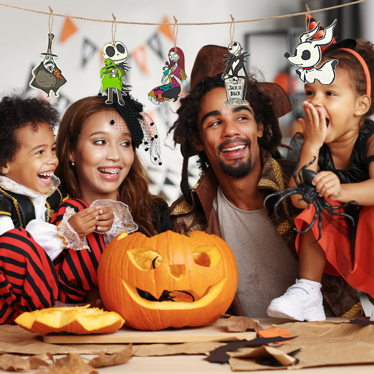 37 PCs Halloween Christmas Nightmare Ornaments Halloween Christmas Nightmare Wooden Hanging Ornament Decoration,Halloween Witch Pumpkin Nightmare Theme Party Decor Halloween Party Supplies zhcoy