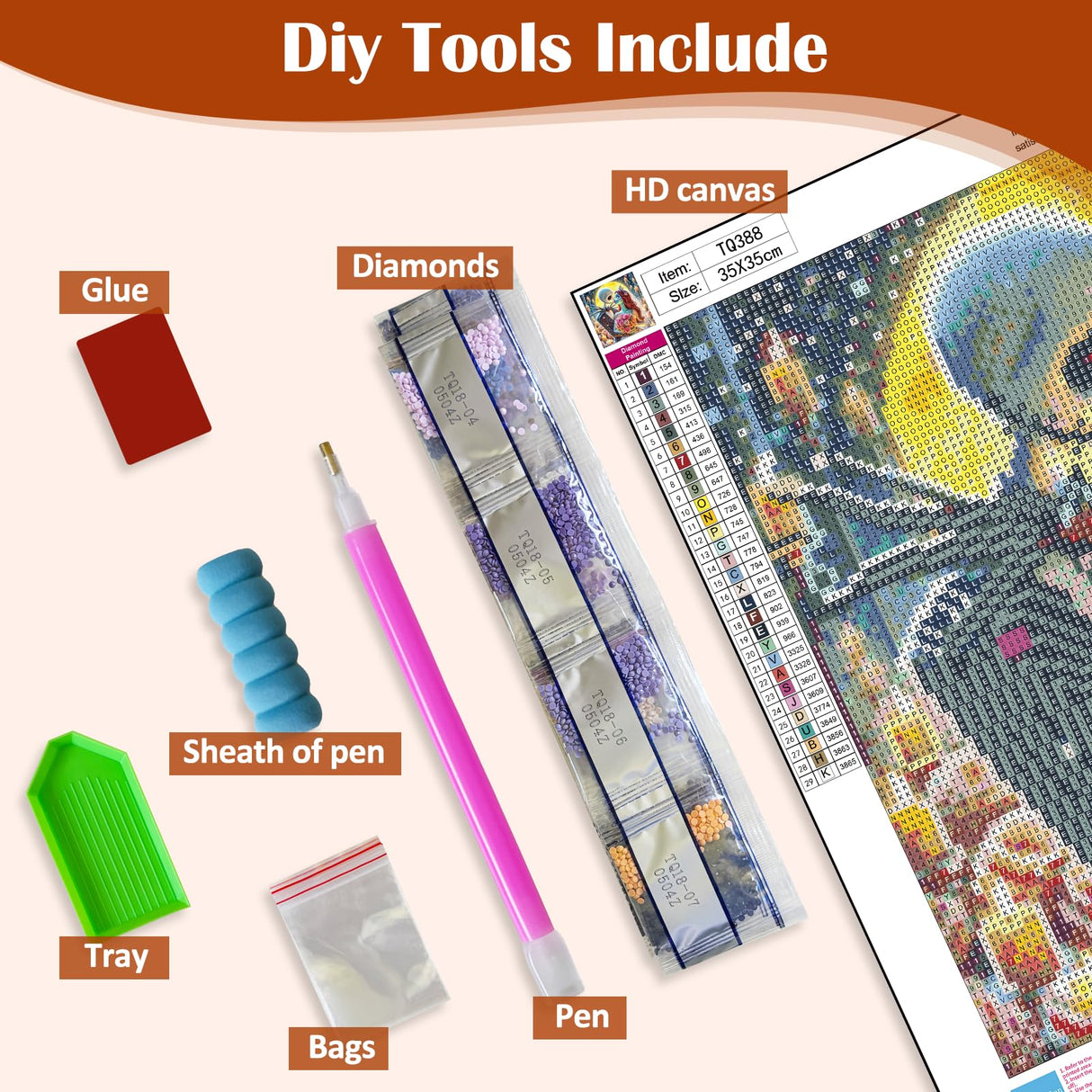 Christmas Jack and Sally Moon Flower Diamond Art Painting Kits for Adults,Diamond Painting Kits for Adults Beginners,5D DIY Full Drill Diamond Dot Gem Art Kits for Adult,Home Wall Decor 13.8x13.8 Inch AWLNKMC