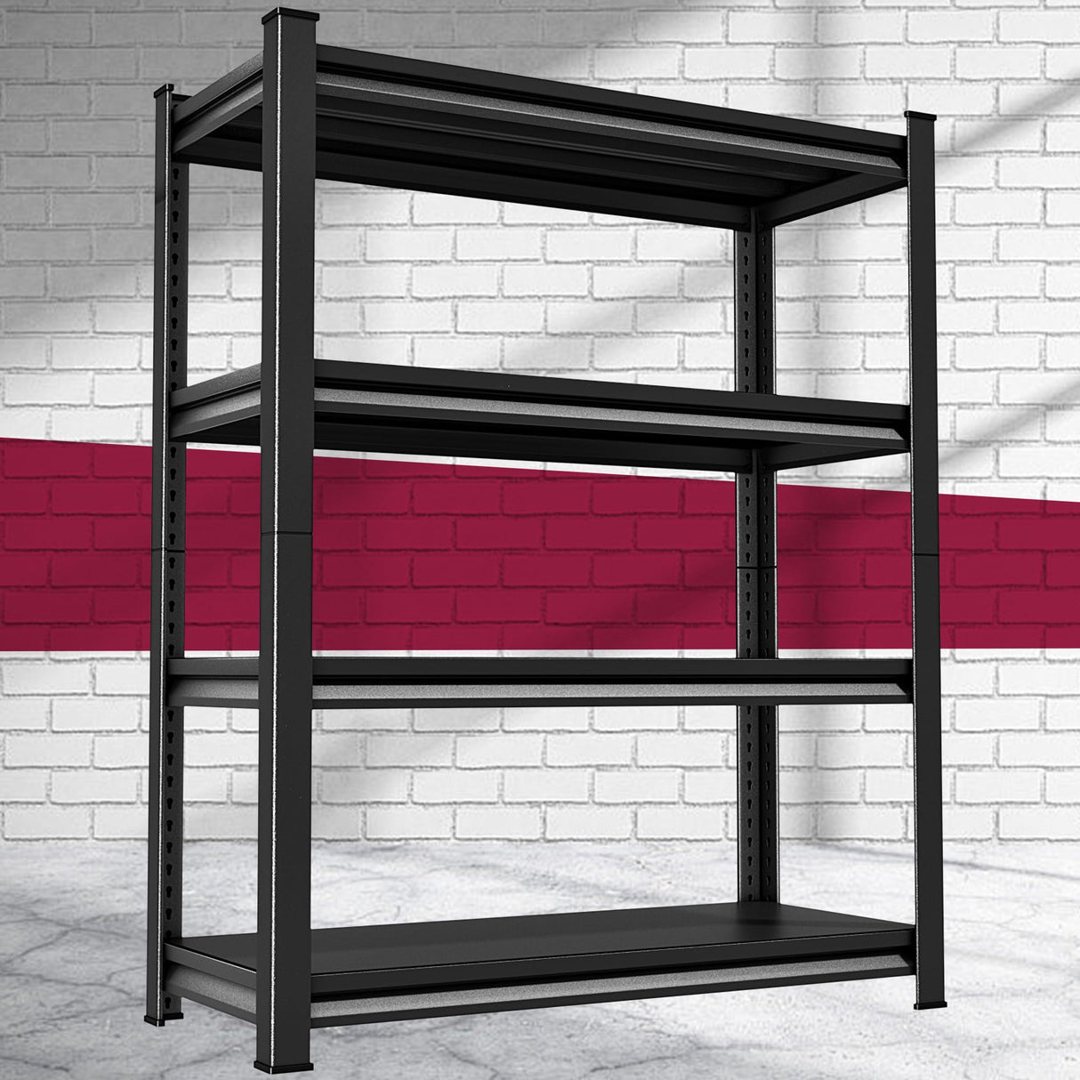 Huhaneon Garage Shelves Heavy Duty - 40''W 2,000Lbs Metal Adjustable Storage Shelving Rack Units for Warehouse Basement Pantry Kitchen 40" W x 16" D x 66" H 4 Tier Black Huhaneon
