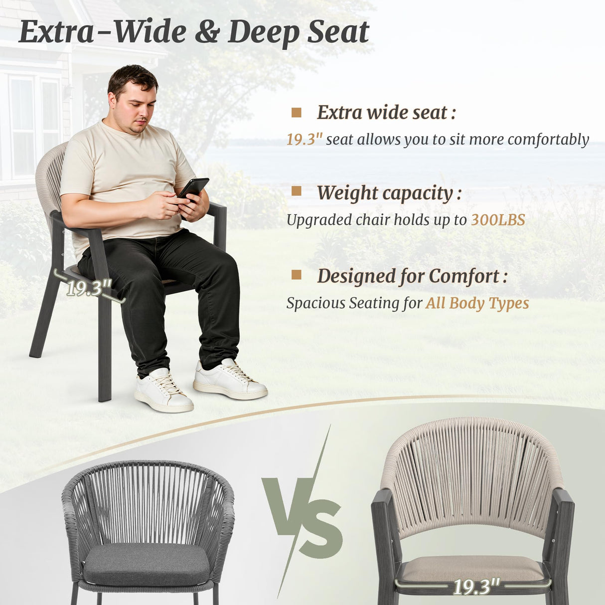 Cozyman 9-Piece Patio Furniture Set, All-Weather Resistant 79 Inch Aluminum Outdoor Dining Set with PE Wicker Chairs, Beige Almond Cozyman