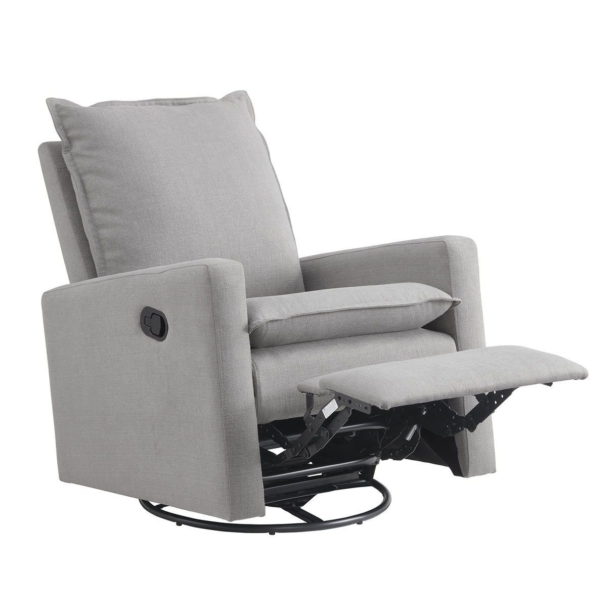 Oxford Baby Uptown Upholstered Swivel Glider and Recliner Nursery Chair, Gray Oxford Baby