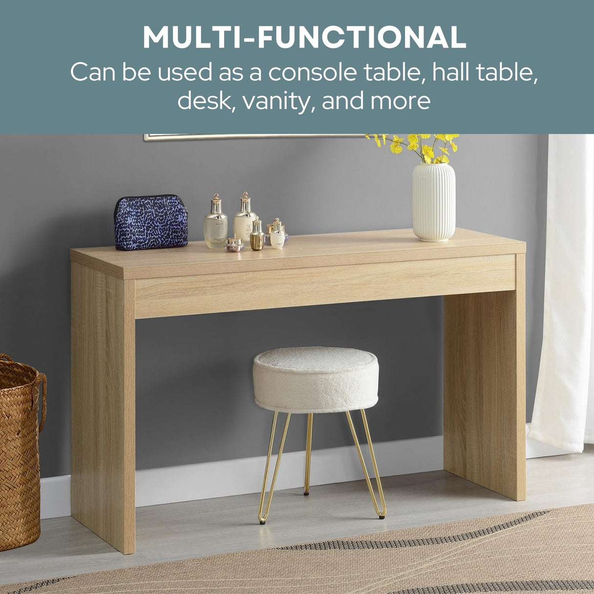 Convenience Concepts Northfield Console Table 48" - Modern Living Room Sofa Table, Contemporary Entryway Hall Table, Foyer Display Table, Weathered White Convenience Concepts