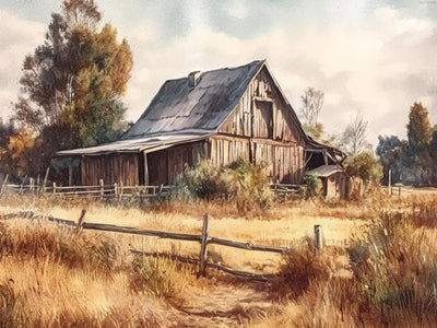 KAYEIUU Diamond Art Painting Kits for Adults, Rustic Farmhouse Vintage Barn Country Field Landscape Willow Farm 5D Diamond Art Kits for Beginner Kits for Home Wall Decor 12x16 inch