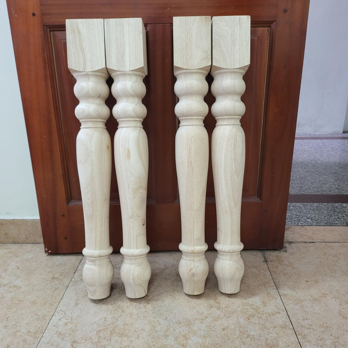 decorluxes Unfinished Farmhouse Table Legs Dining Table 3.7" X 29" Set of 4 DIY Coffee Table Rustic Turned Style Leg | Easy to Paint Any Color You Want (29 inch) decorluxes
