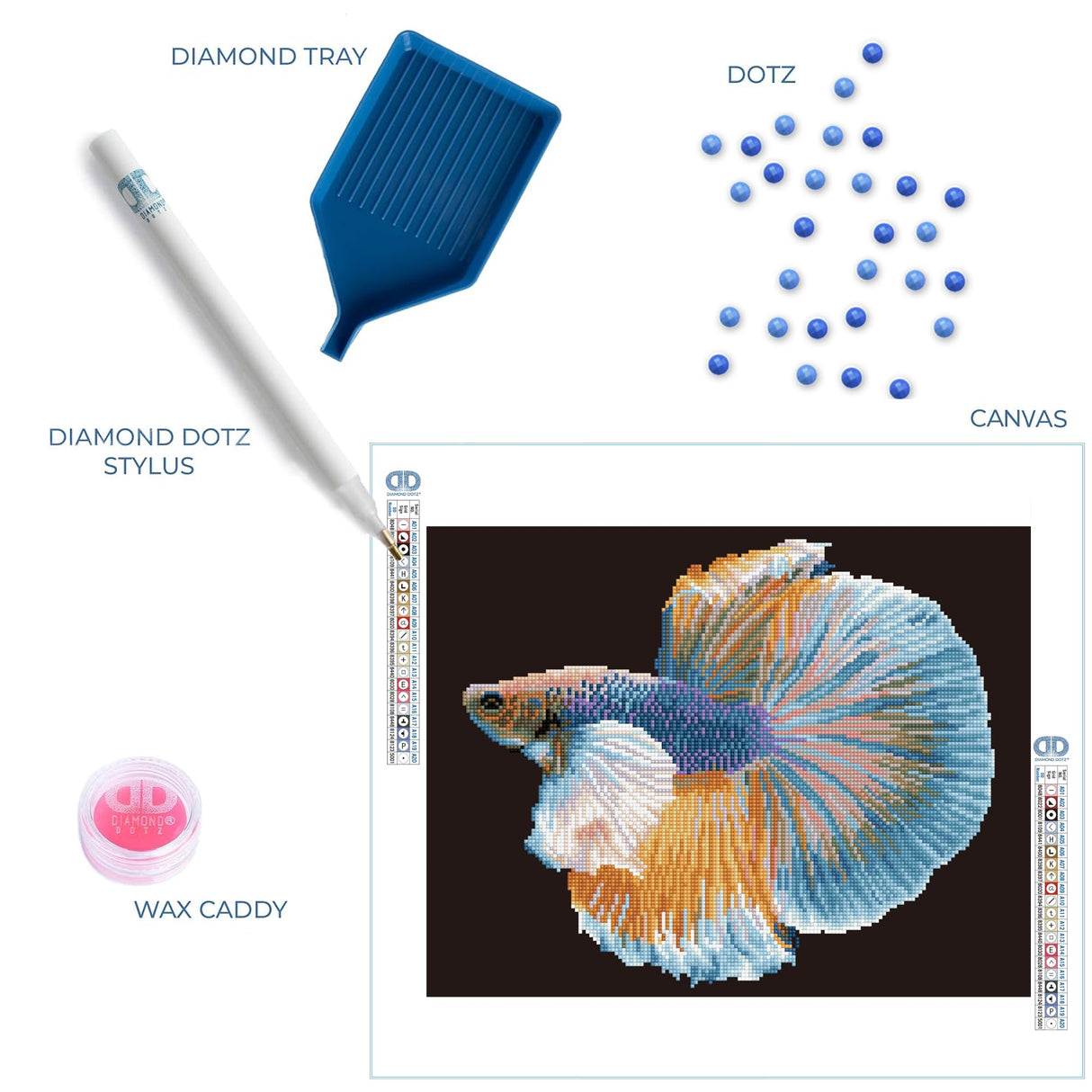 DIAMOND DOTZ Luminous Fish Diamond Painting Kits for Adults - Diamond Art Kits a Relaxing Creative Craft Kit with Dotz Gems 14.6"x18.5" DIAMOND DOTZ