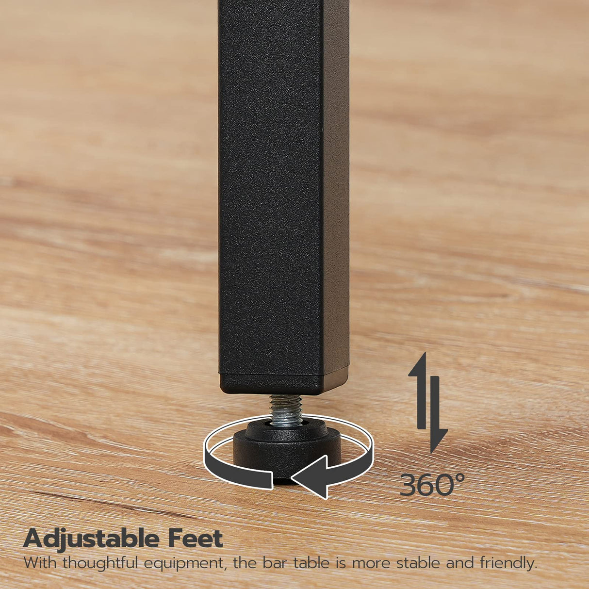 HOOBRO 2-Tier Rustic Brown Round Pub Table with Storage – 37.4" High Bistro Table for Small Spaces HOOBRO