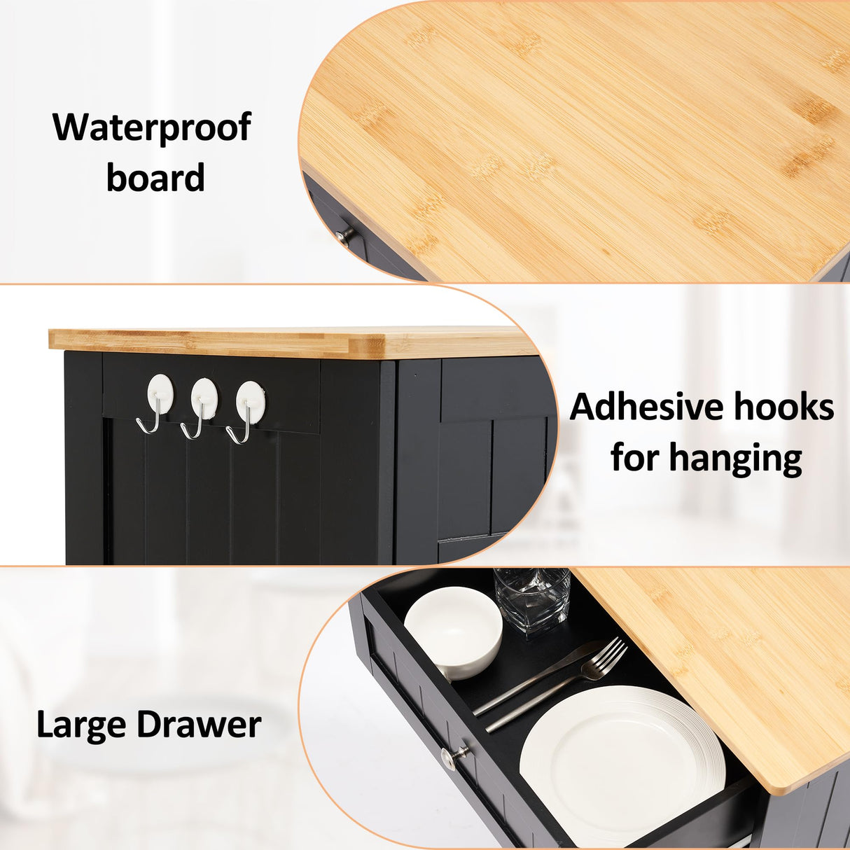 OUTGUAVA 13 Gallon Tilt Out Trash Cabinet Kitchen Waste Bins,50 Quart Laundry Hamper Tilt Out Pet Proof Hidden Trash Bin for Kitchen Living Room,Black OUTGUAVA